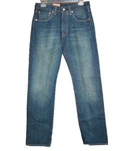 Levis 501 Original Mens 29x32 Straight Button Fly Blue Denim Jeans Dark Wash NEW - Picture 1 of 2