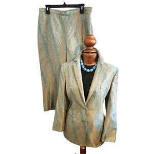 Vintage Oscar by Oscar de la Rental Paisley Pantsuit 2-Piece Outfit Size 12 EUC! - Picture 1 of 7