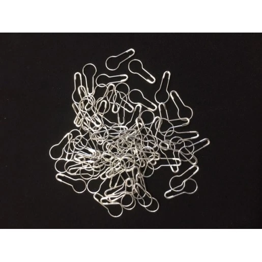 Paquetes de 50-1000 piezas pasadores de seguridad de metal de 20 mm de pera plateada (bombilla/calabash) Foto 1 de 1