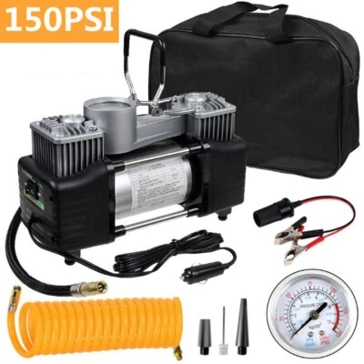 HEAVY DUTY PORTABLE 12V ELECTRIC CAR TYRE INFLATOR 150PSI AIR COMPRESSOR PUMP UK - Image 1 of 4