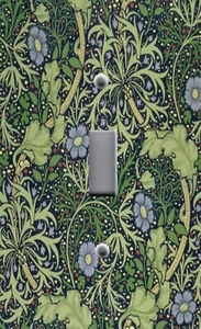 ART NOUVEAU WILLIAM MORRIS SEAWEED BLUE GREEN Light Switchplate Wall Outlet - Picture 1 of 26