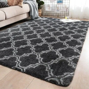 Print Area Rug Fluffy Rectangle Carpet Floor Mat Soft Non-Slip Home Decor - Picture 1 of 15