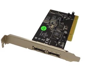 HAMA PI43512-2X2B 2 PORT EXTERN SATA RAID KONTROLLER KARTE PCI #GK9164 - Bild 1 von 1