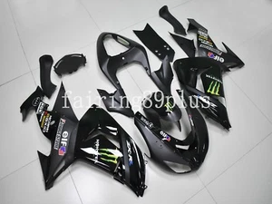 Gloss Matte Black ABS Injection Fairing Kit Fit for 2006 2007 Ninja ZX10R - Picture 1 of 7