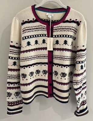 Nuevo con etiquetas Catálogo Sundance Marfil Multicolor “Cárdigan Estilo Pluma” Talla L $148 Foto 1 de 4