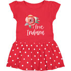 Inktastic I Love Indiana Peony Flower Toddler Dress State Home Indianian Born Jc