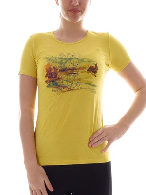 CMP Camisa Funcional Top de Verano Amarillo Estampado Función Secado Estirable - Imagen 1 de 2