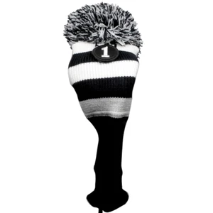 Nueva #1 Funda para la cabeza del palo de golf POM POM negra blanca se adapta al conductor Taylormade - Imagen 1 de 1