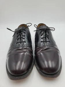 Johnston Murphy Aristocraft Mens Black Red/Brown Leather Plain Toe Oxfords 9.5 - Picture 1 of 7