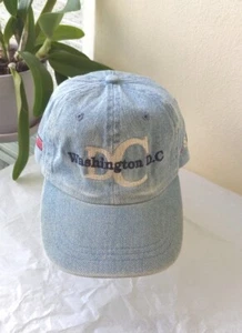 Size Adjustable Denim Hat Men / Women Washington DC Logo USA By Mega Cap - Picture 1 of 6