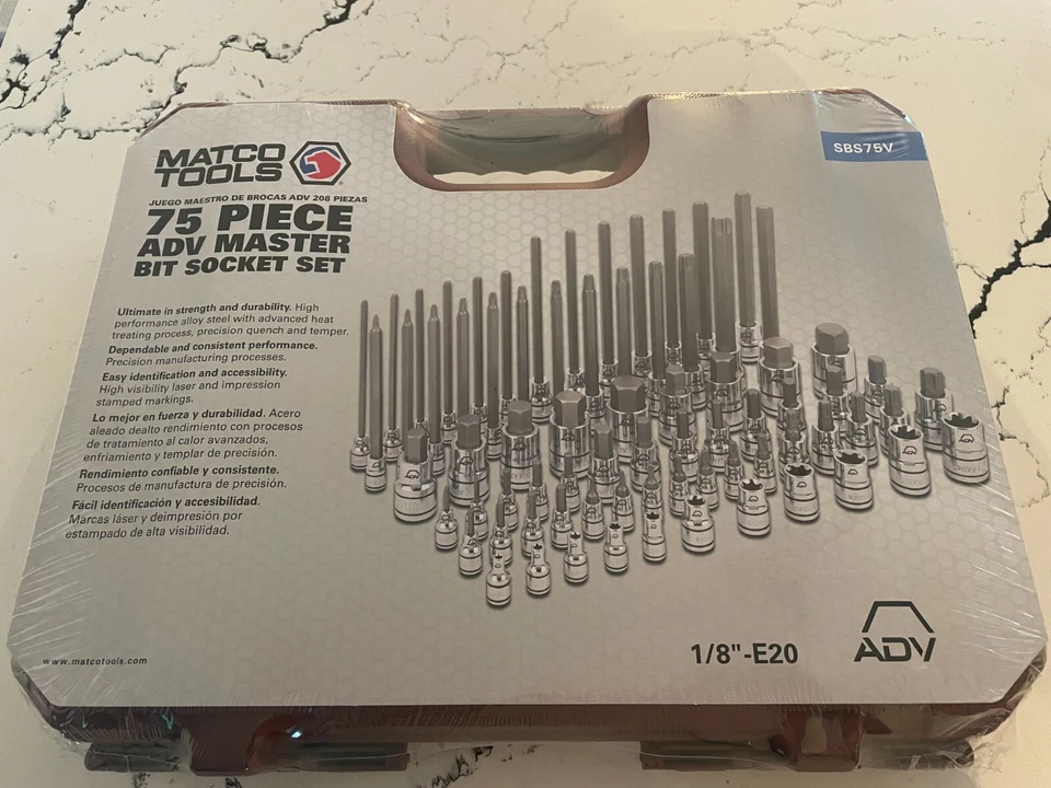 Новый/запечатанный Matco 75 шт. ADV Master Bit/Torx набор розеток и футляр для хранения - Изображение 1 из 2