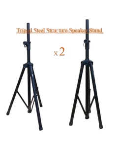 Haze KPACK002 2XHeavy Duty Adjustable Tripod PA DJ Speaker Stand, Black+Bag - Picture 1 of 12