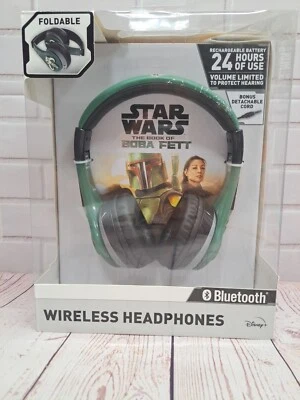NIB, Disney Star Wars The Book of Boba Fett Bluetooth Wireless Headphones Green - Image 1 of 4