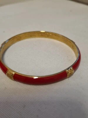 Rot Goldfarb.  Armreif Designer und massiv Messing - Bild 1 von 2