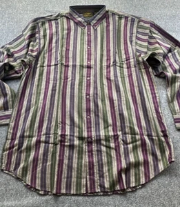 Eddie Bauer Hemd Herren Tall XXL Lila Gestreift Vintage Knopfleiste Langarm - Bild 1 von 12