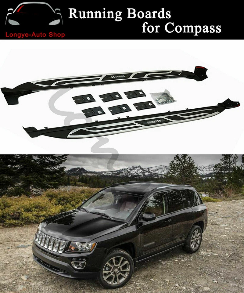 Se adapta a Jeep Compass 2011-2016 estribo lateral barra Nerf Foto 1 de 4