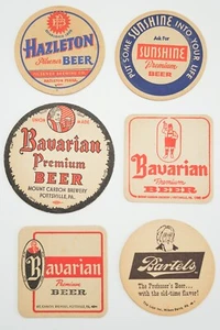 Lot of 6 Diff Vintage Beer Coasters Hazleton Reading Pottsville PA - Bild 1 von 3