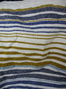 soft cotton denim blue gold stripe flour sack type napkins 16x17.5 (8) multiples