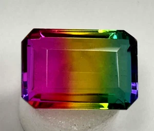 Natural 93+ Ct Multicolor Tourmaline Emerald Shape Loose Gemstone O-3267 - Picture 1 of 9