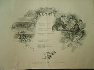 Gravure 1880 - Ce que l'on boit le Thé - Imagen 1 de 1