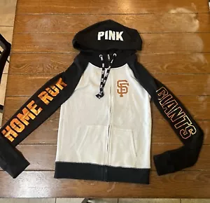 Victoria's Secret PINK Size XS BLING San Francisco Giants Hoodie Black - Picture 1 of 7