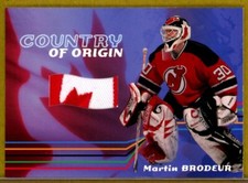 2001-02 BAP Memorabilia Country of Origin #CO11 Martin Brodeur PATCH /12*