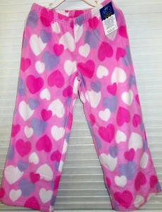 Mad Dog Girl's Pajama Pants Valentine Hearts Pink White Soft Fleece 6-12 NWT - Picture 1 of 1