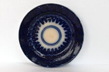 Antik Blumenmuster Flow Blue Platte Ladegeräte Schwamm Ware Englisch Pottery Alt