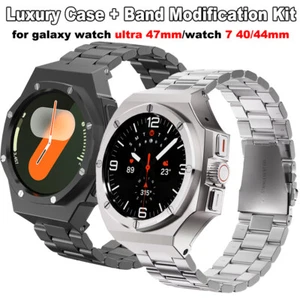 Funda Correa Acero Inoxidable Para Reloj Samsung Galaxy Ultra 47mm 7 40/44mm Mod Kit - Imagen 1 de 12