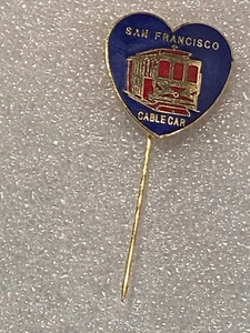 2 1/4" San Francisco Cable Car Stick Pin mit Flagge *gebraucht* DTB - Bild 1 von 3
