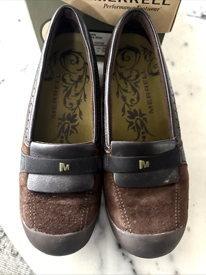 Merrell Plaza Moc Dark Coffee Loafers Heels Slip On Brown 8.5 M / 39 J46408 - Image 1 of 4