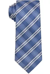 CALVIN KLEIN Blue Plaid Classic Width Neck Tie NEW - Picture 1 of 1