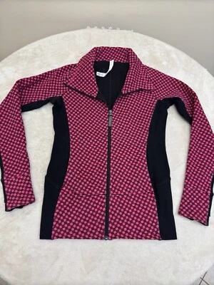 Chaqueta para mujer Lululemon talla 6 rosa baya negra a cuadros radiante cremallera frontal  Foto 1 de 4