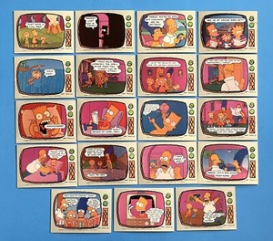 19 count lot 1990 Topps The Simpsons Trading Cards.