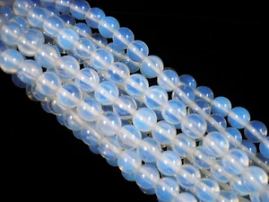 Glass Beads Created Moonstone (Opalite) 8mm Round Beads 35cm Strand - Bild 1 von 1