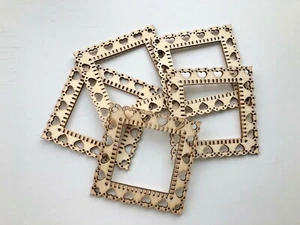 5 Laser Cut Frames For Crafting Cutout Heart Border for 2"x2" Image New - Picture 1 of 4