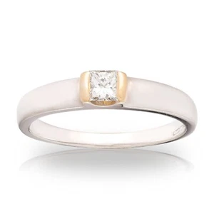 18ct White Gold 0.2ct Princess Cut Tension Set Diamond Solitaire Ring - Picture 1 of 5