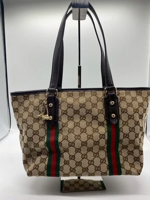 Bolso de Mano Gucci GG Lona Línea Jerez Dije Autenticidad - Imagen 1 de 4