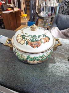 Tabletops Unlimited Vitroceramic Pot With Lid Vintage - Picture 1 of 7