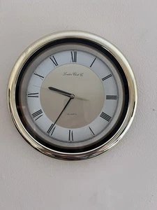 London Clock Company Gold Wall Clock Good Working Order Diam 28cm - Picture 1 of 3