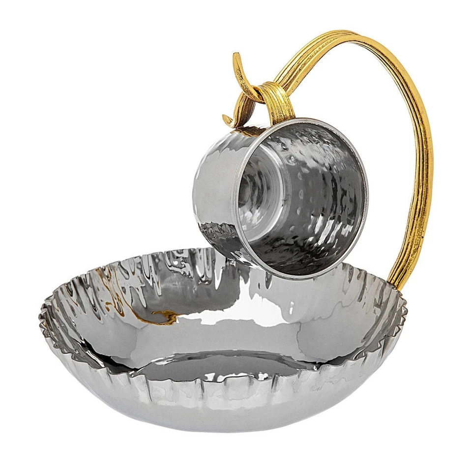 Gold and Silver Hanging Wash Cup and Bowl - Image 1 of 1