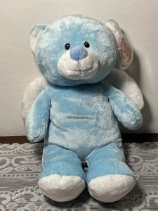 Ty Pluffies LITTLE ANGEL 2011 Blue Bear with Wings 11" Stuffed Plush Retired - Picture 1 of 13
