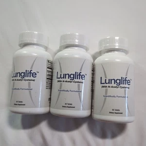 General Science Lunglife N-Acetyl Cysteine 60 Capsules X3 Quit Smoking Exp 1/26 - Bild 1 von 9