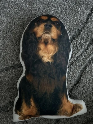 "Charles Spaniel Almohada en forma negra Ropa de cama Perros Perros Regalo Almohadas 18""" Foto 1 de 4