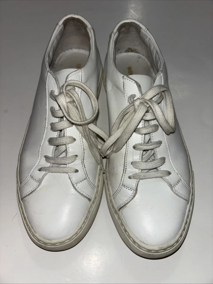 Common Projects Cuero de Aquiles Blanco 36EU 6/6.5US Mujer Bajo Foto 1 de 4