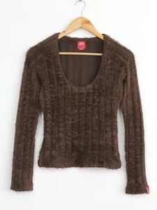 Maglione scollo a V in pelliccia marrone vintage Miss Sixty, taglia M - Foto 1 di 6