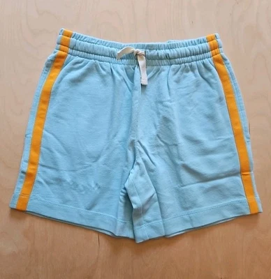NWT Hanna Andersson SKY BLUE SIDE STRIPE FRENCH TERRY SWEAT SHORTS 130 8 $36 - Image 1 of 4