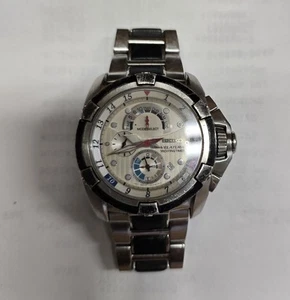 SEIKO 7T84-0AA0 VELATURA Yachting Timer ST.STEEL Used Watch Water Resist 10 BAR - Picture 1 of 4