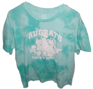 Rugrats Naps & Snacks Teal Tie Dye Tee Shirt T-Shirt XXL Juniors - Picture 1 of 2