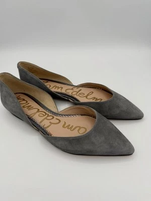 Zapatos planos Sam Edelman Rodney D'Orsay gris gamuza punta talla 7-USADOS EN EXCELENTE ESTADO, ¡Raros! Foto 1 de 4